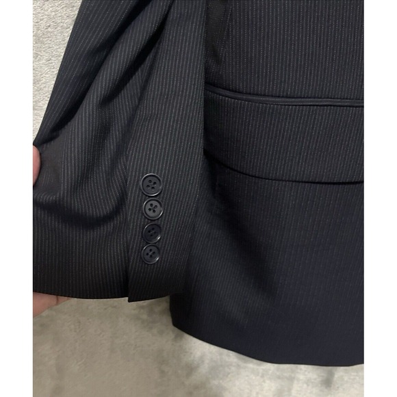 Calvin Klein Premium 40S Navy Blue Striped Sports Coat Merino Wool Italy - Picture 3 of 8